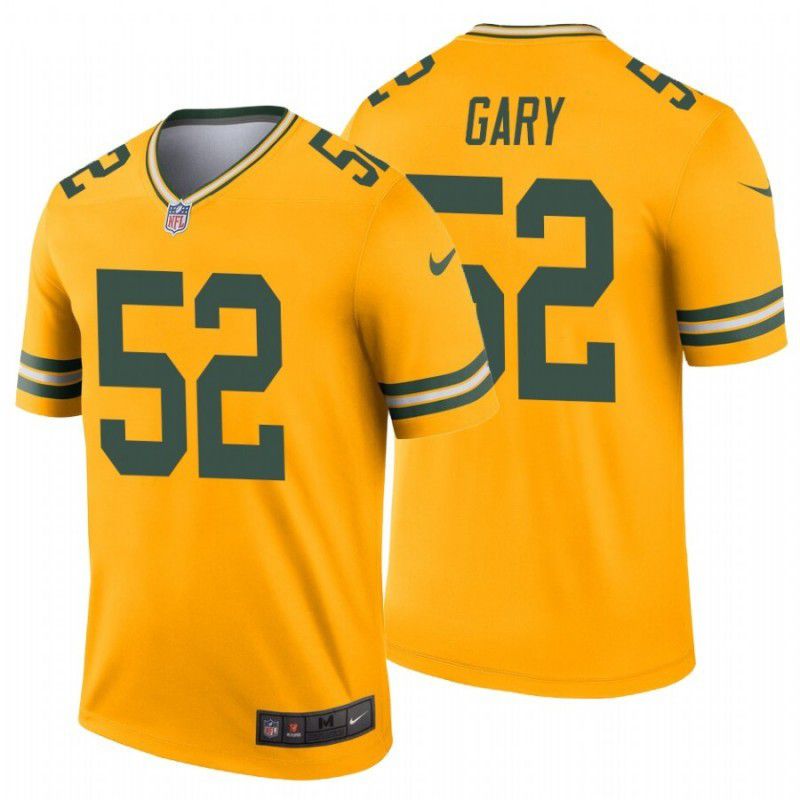 Men Green Bay Packers #52 Rashan Gary Nike Yellow Inverted Legend NFL Jersey->green bay packers->NFL Jersey